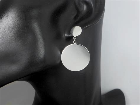 large round disk earrings